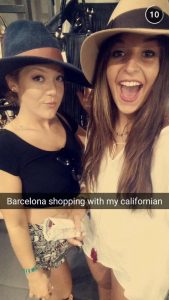 Host and student shopping in Barcelona